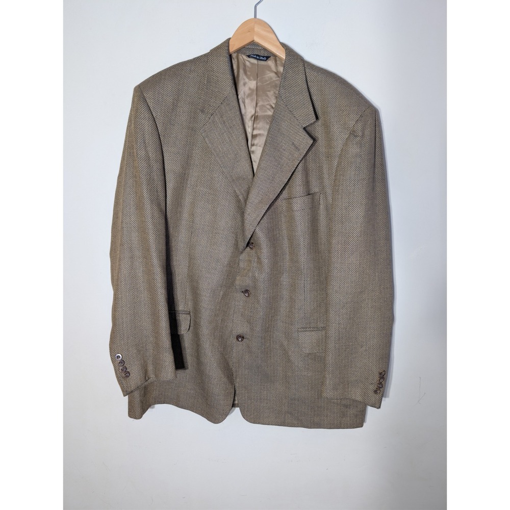 Vito Rufulo Men's Wool Silk Blazer Sport Coat Jacket Tan Made in Italy Size 48L